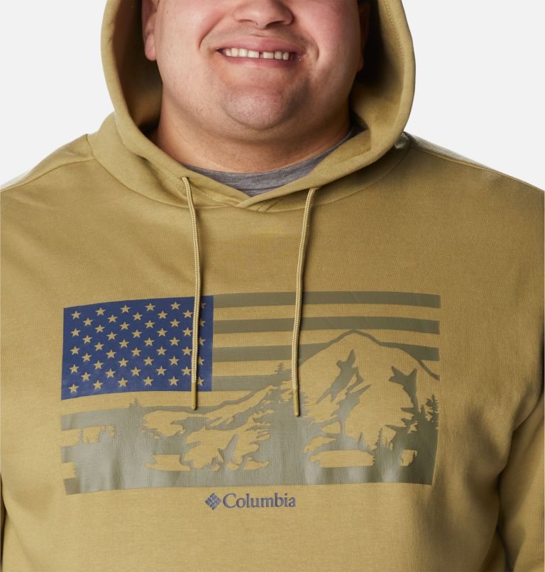 Men's Columbia CSC Country Logo Hoodie Olive | Plus Size CA-W4CL5
